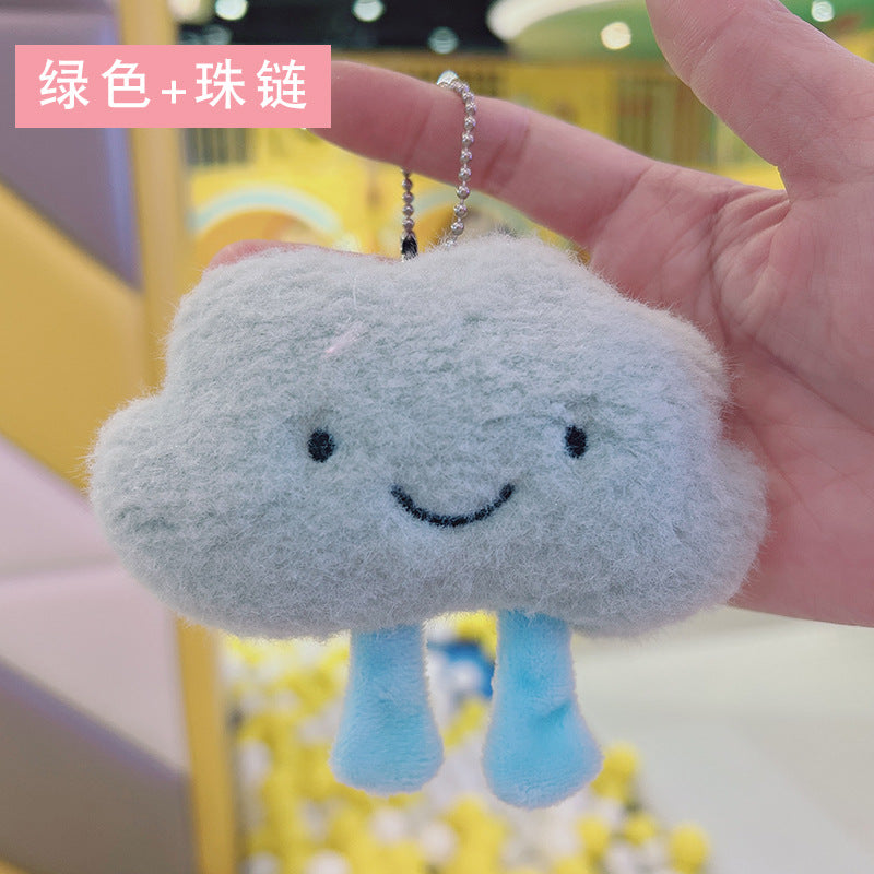 Wholesale Celebrity Cute Cloud Keychain Pendant Girl's Heart Little White Cloud Doll Backpack Couple Hanging Plush Play